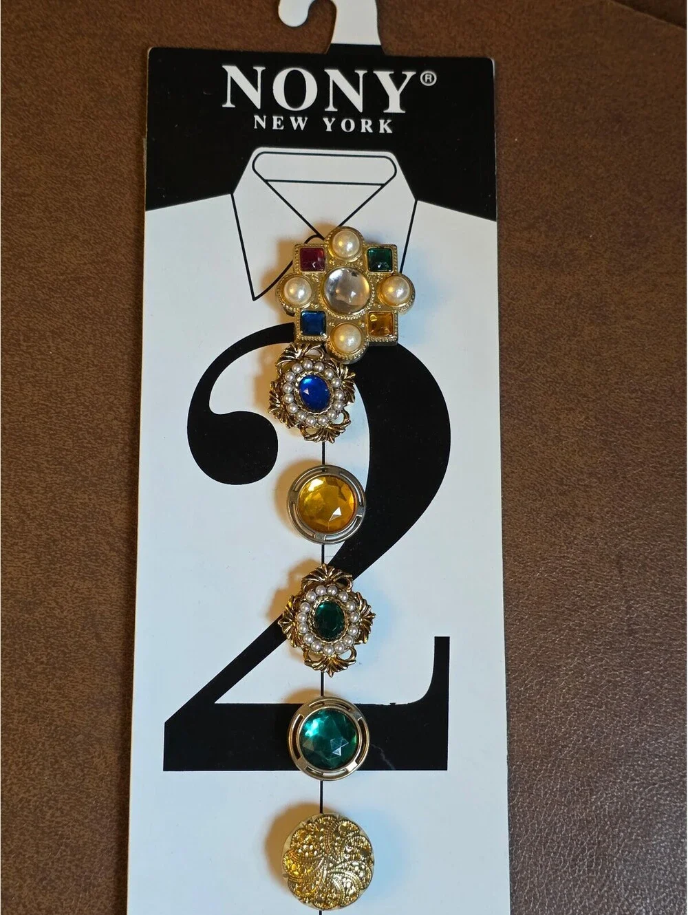 Vintage NONY New York Button Covers Set-6  Bold fancy Statement